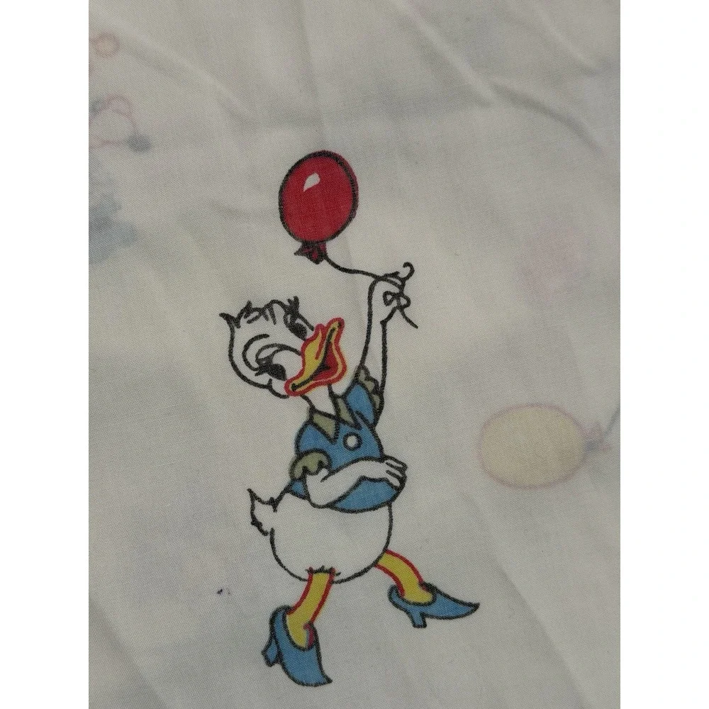 Vintage Disney Mickey Minnie Mouse Balloons Twin Fitted Sheet Bedding
